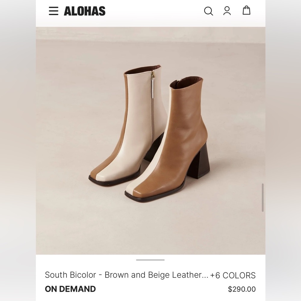 Alohas two tone booties size 37